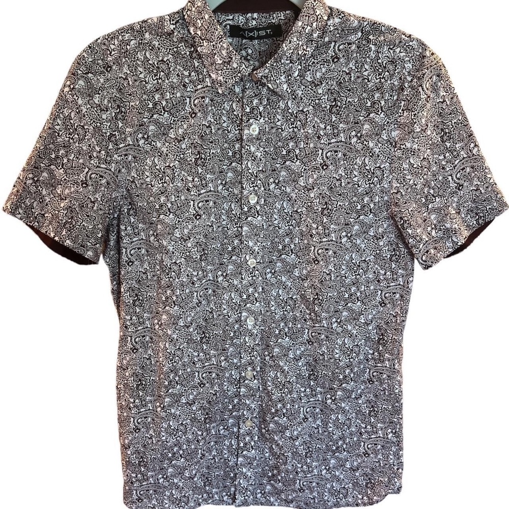 Paisley Pattern Short Sleeve Button Up